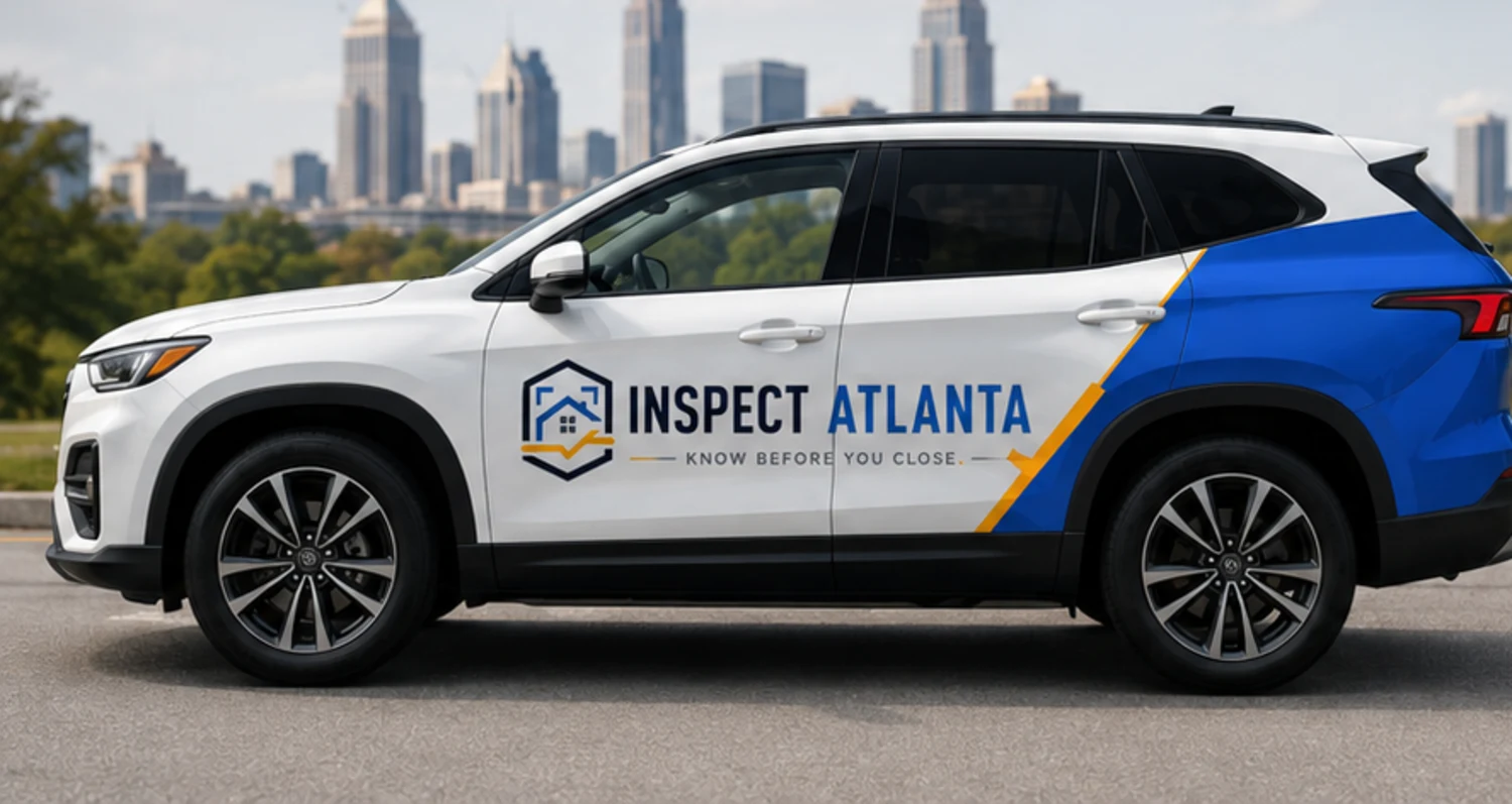 Inspect Atlanta branded vehicle concept with the Atlanta skyline